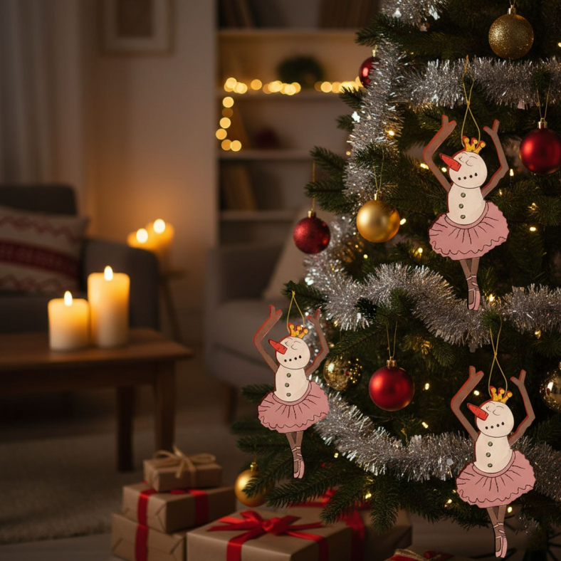 Twinkle Toes Snow Ballerina Wooden Ornament