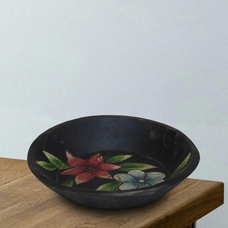 Lea Wooden Painted Bowl