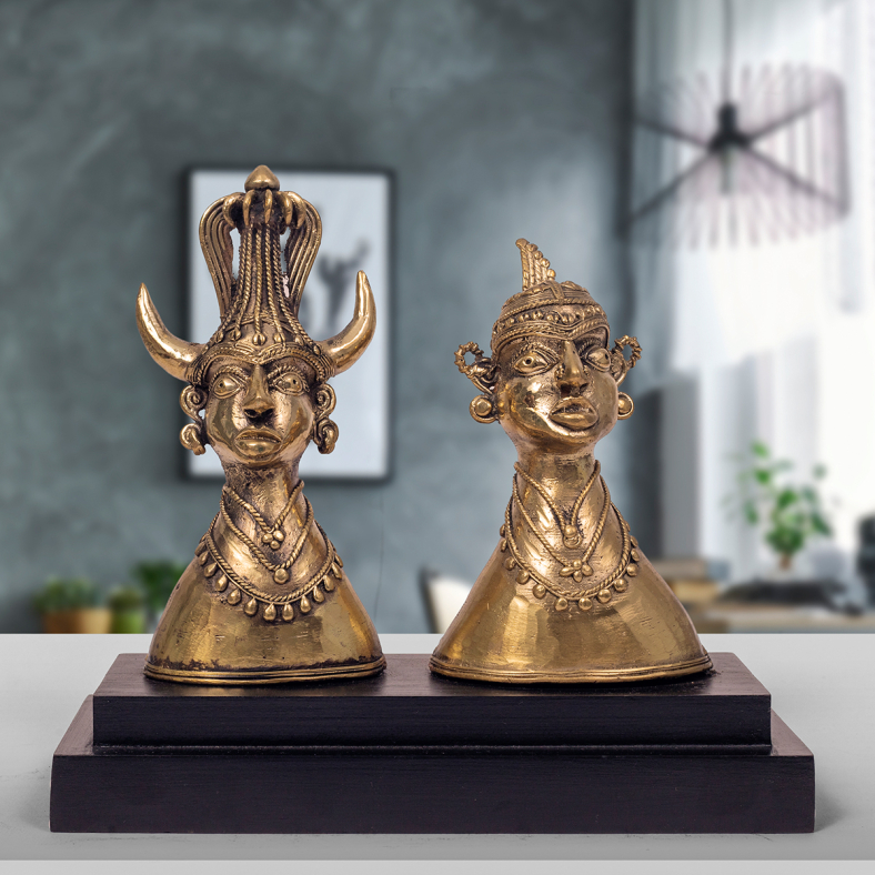 Dhokra Madia Madim Statue On Stand 