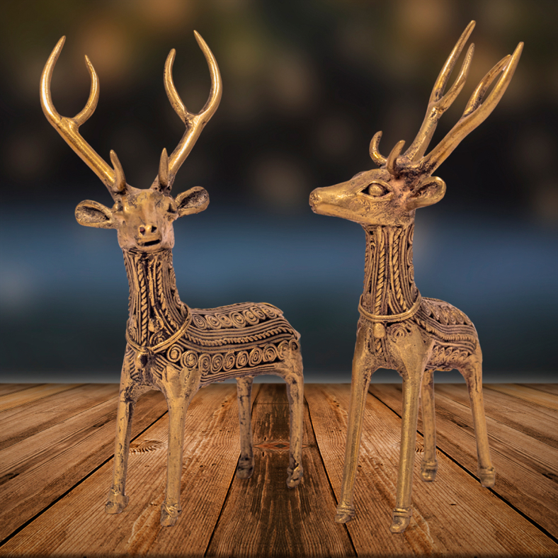 Dhokra Reindeer Set of Two 