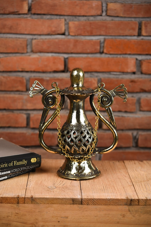 Dhokra Twin Peacock Lantern
