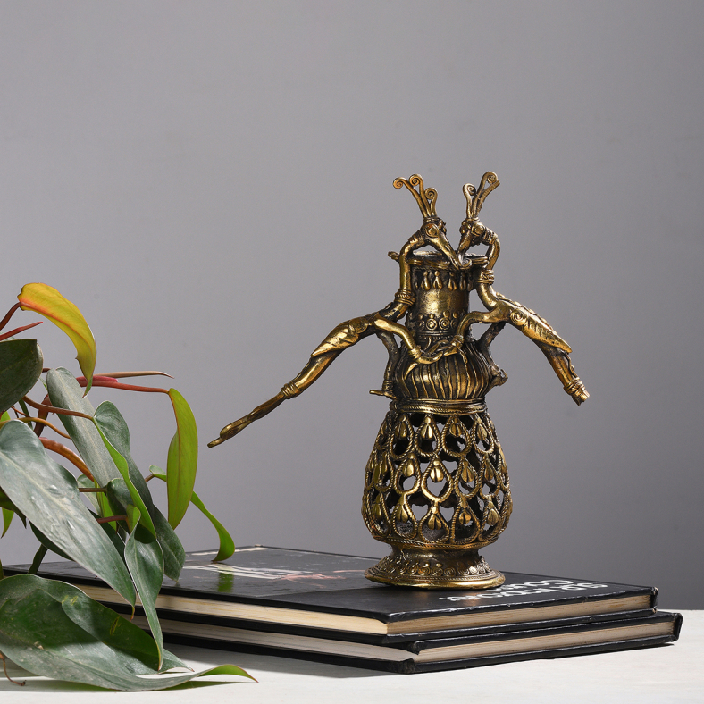 Dhokra Peacock Tea Light Holder 