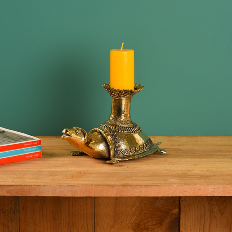 Dhokra Turtle Tea Light Holder 