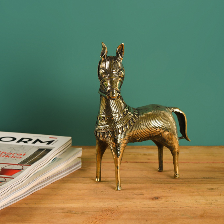 Dhokra Gold Horse