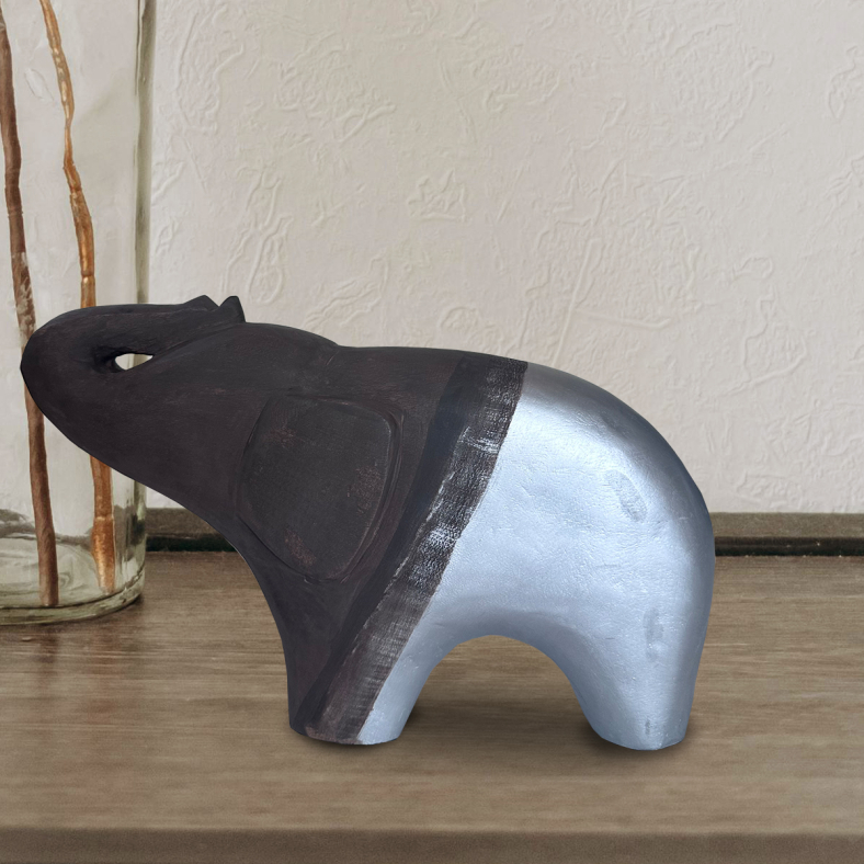 Abeba Wooden Elephant Sculpture 