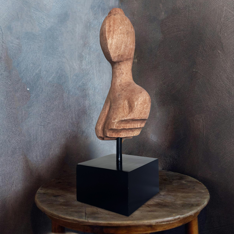 Azibo Wooden Lady Bust Sculpture