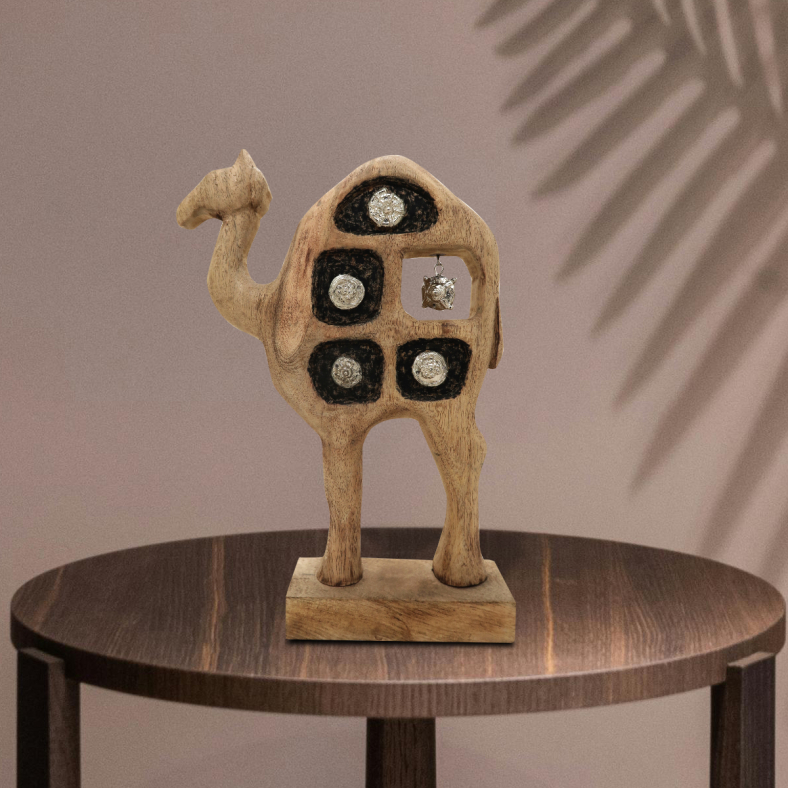 Adea Wooden Camel Sculpture 