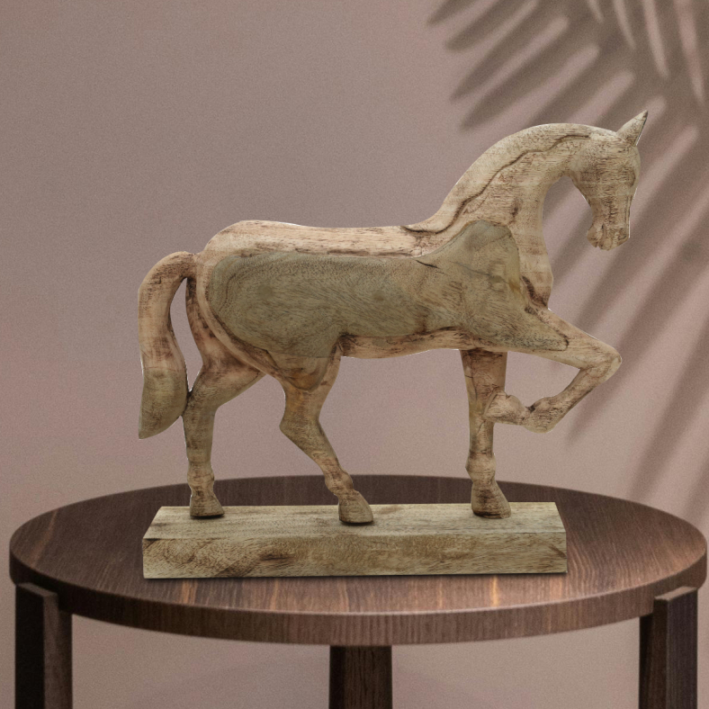 Bakari Wooden Horse Sculpture 