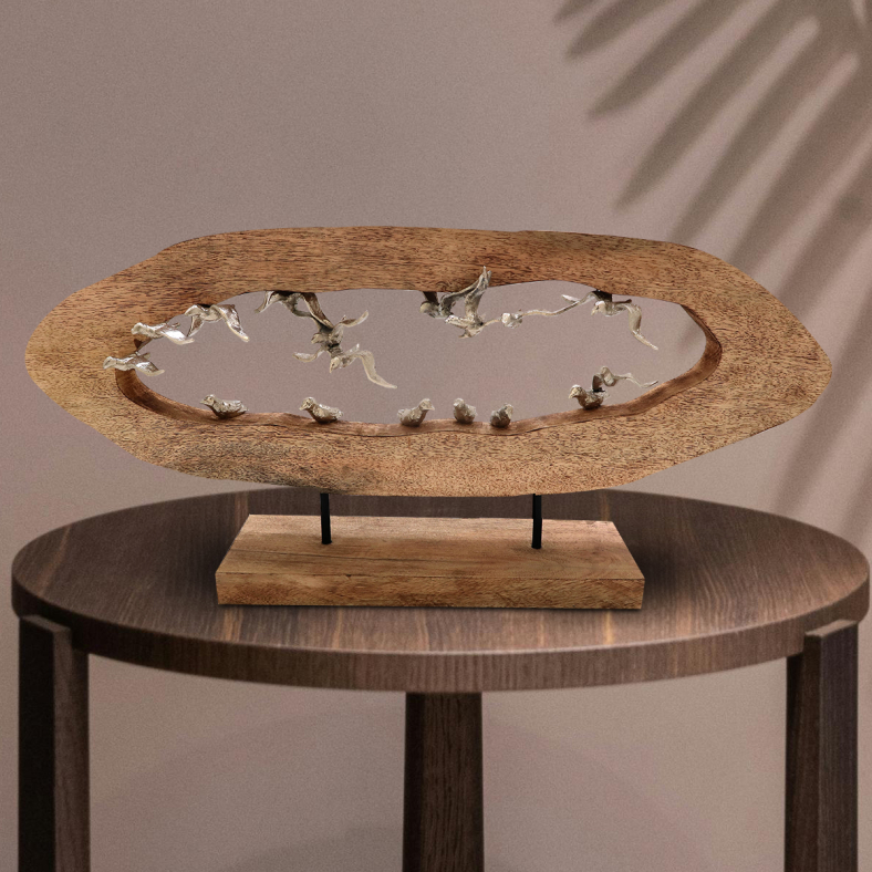 Dakarai Birds On Wooden Stand Curio