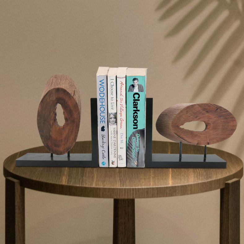 Kwame Wooden Log Bookend 