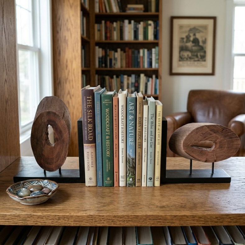 Kwame Wooden Log Bookend 
