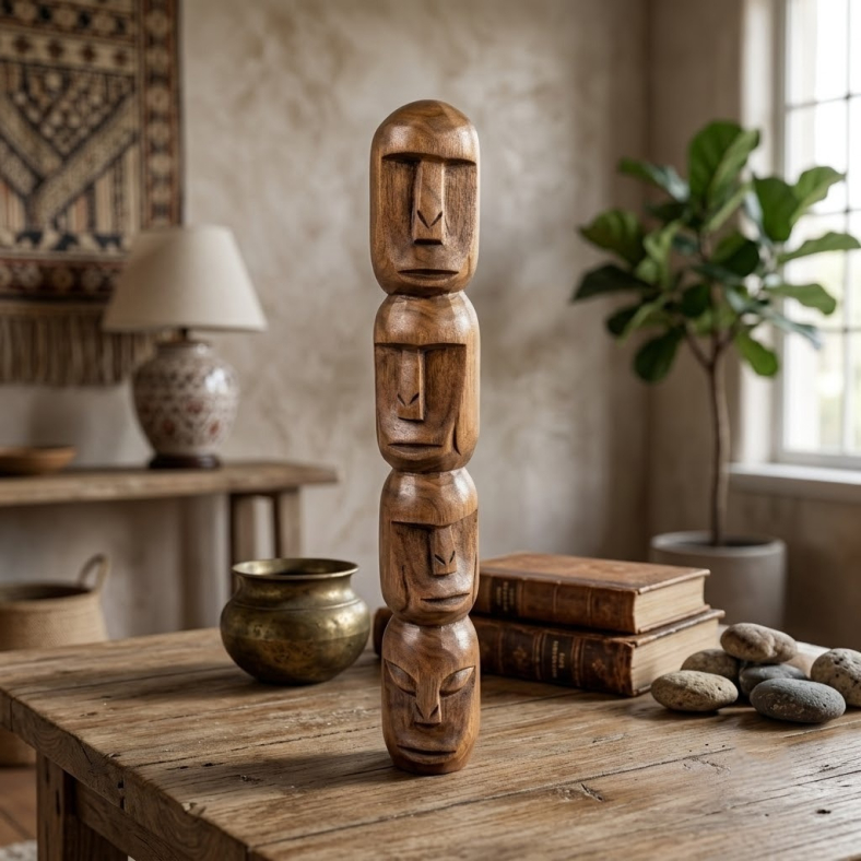 Yumna African Heads Wooden Curio