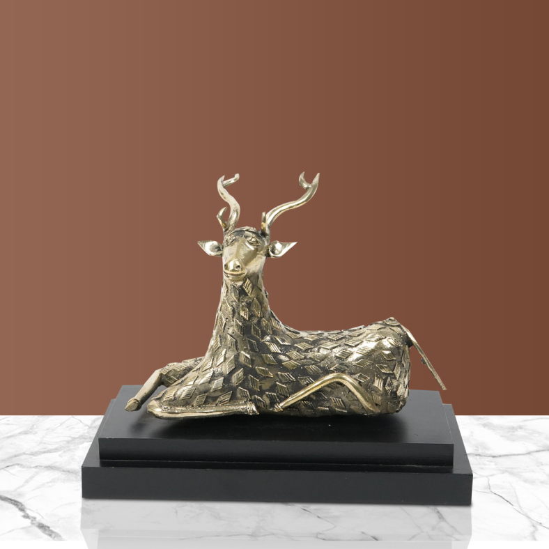 Dhokra Seated Deer