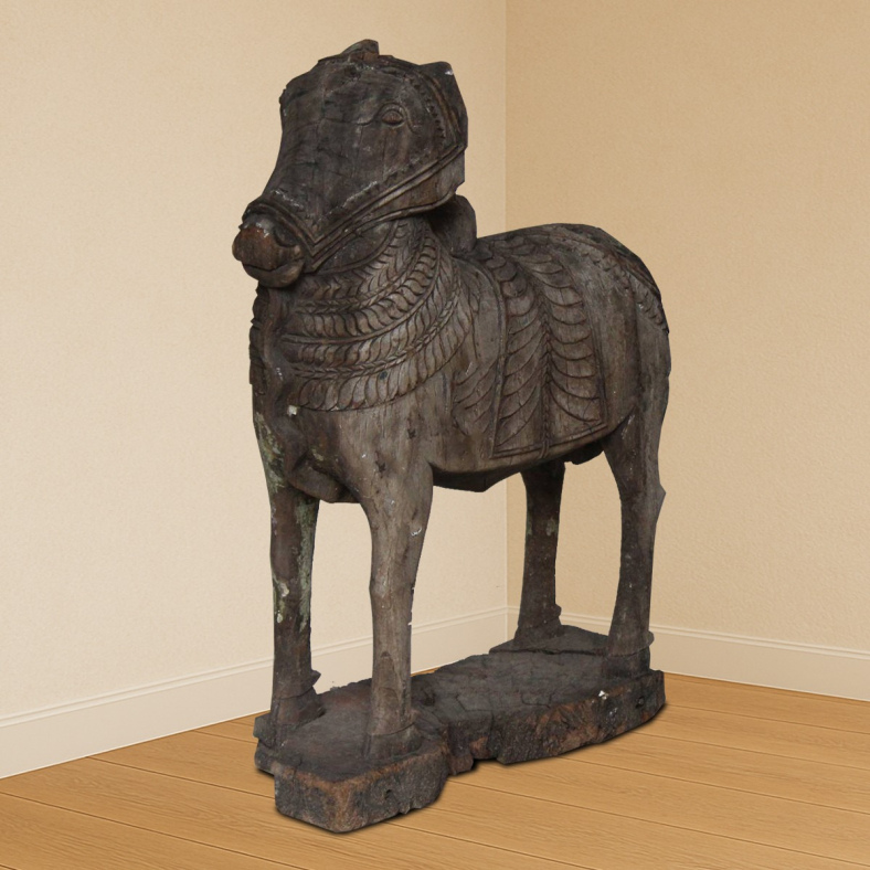 Emarisse Wooden Cow Sculpture