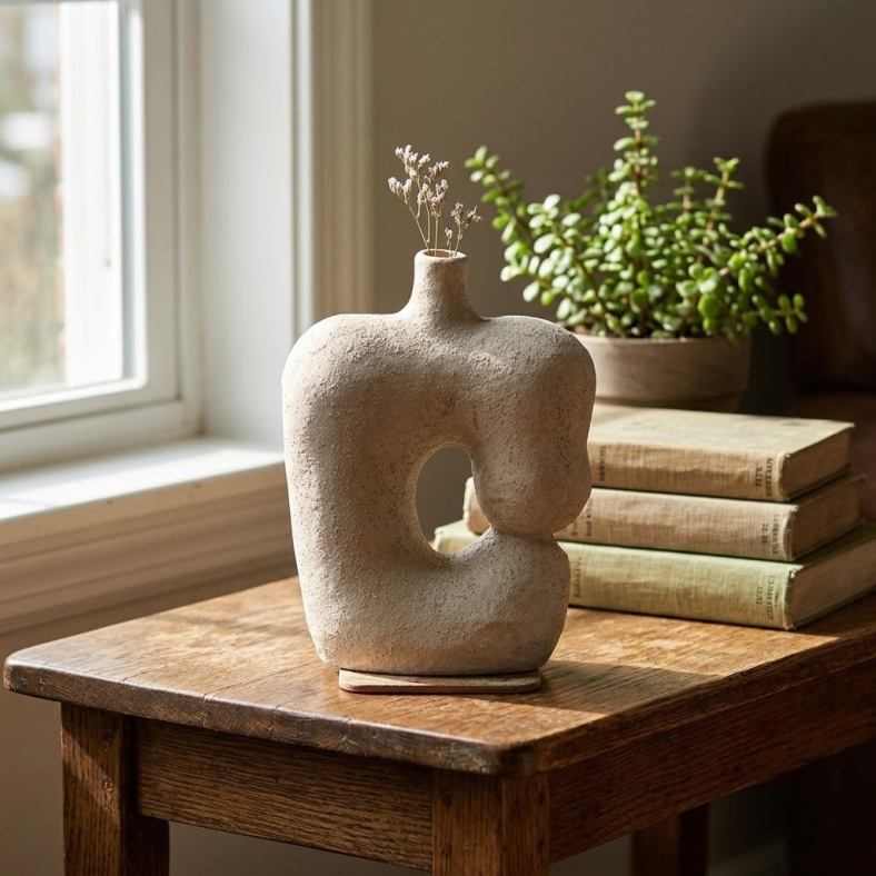Nyelisse Terracotta Abstract Vase