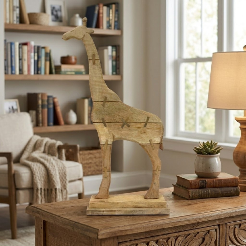 Ovelyne Giraffe Curio On Stand