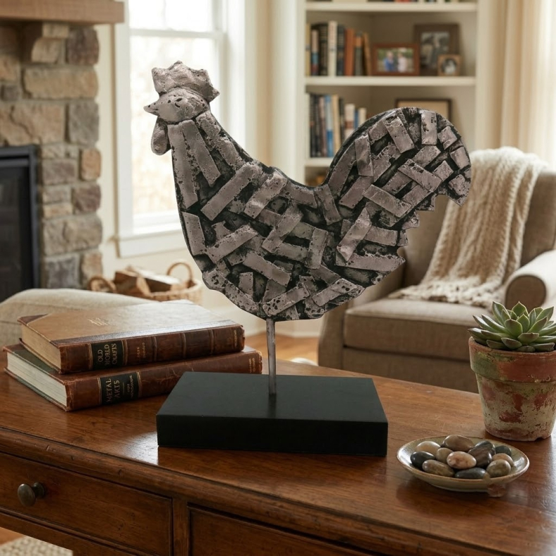 Saravelle Rooster Curio On Stand