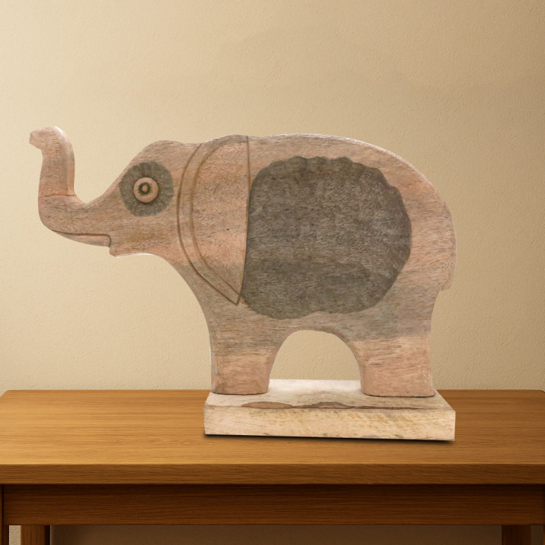 Iraleen Elephant Curio On Stand