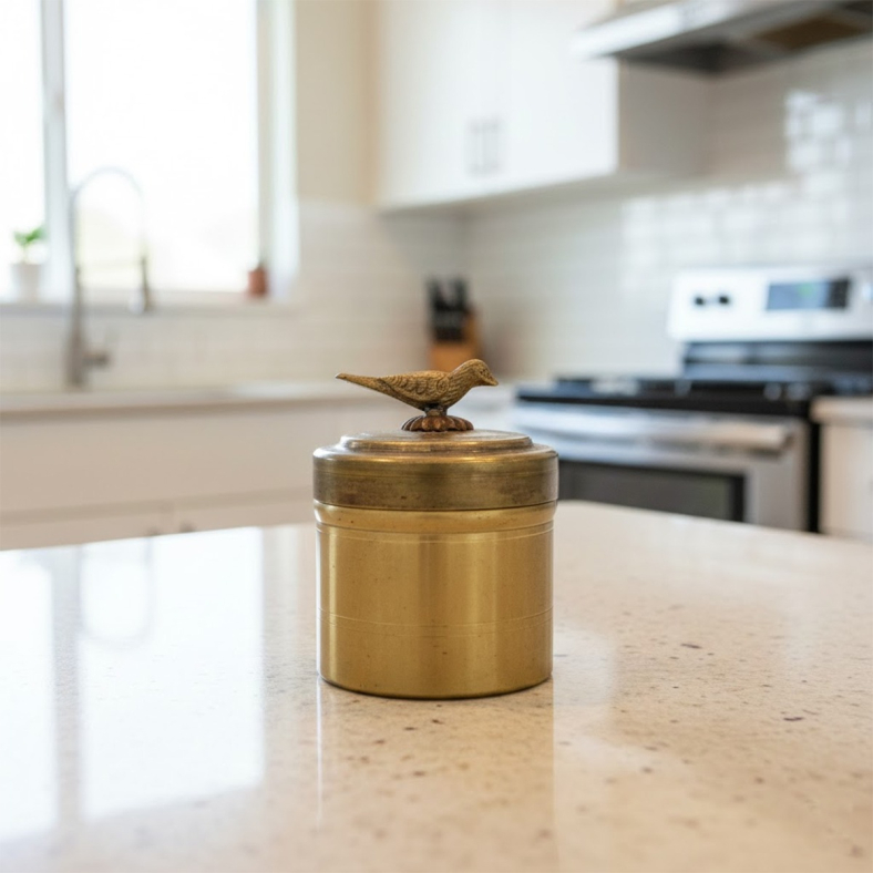 Ira Brass Bird Jar 