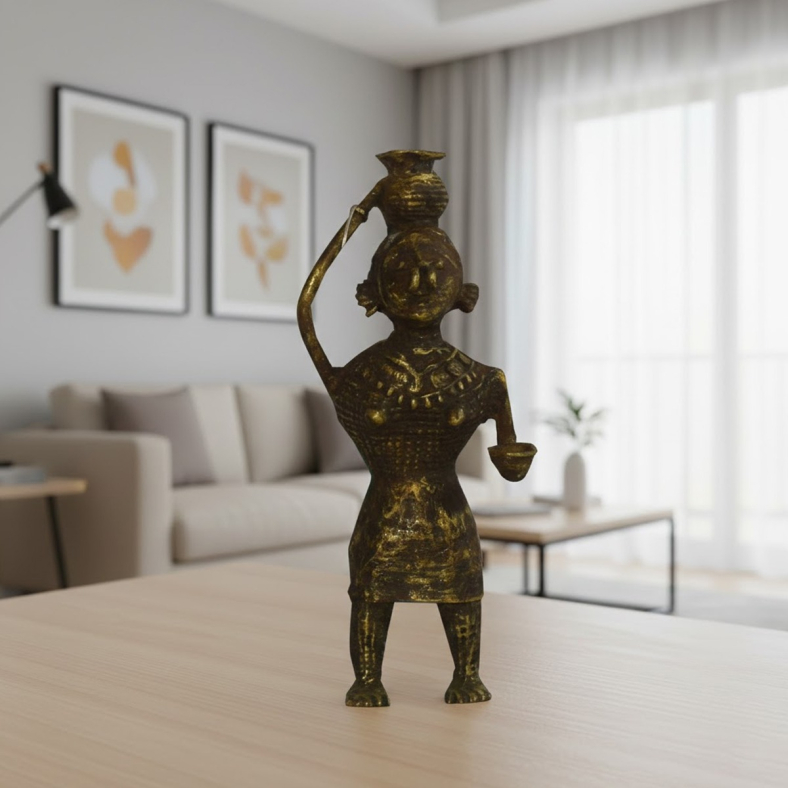 Savini Brass Tribal Woman Figurine