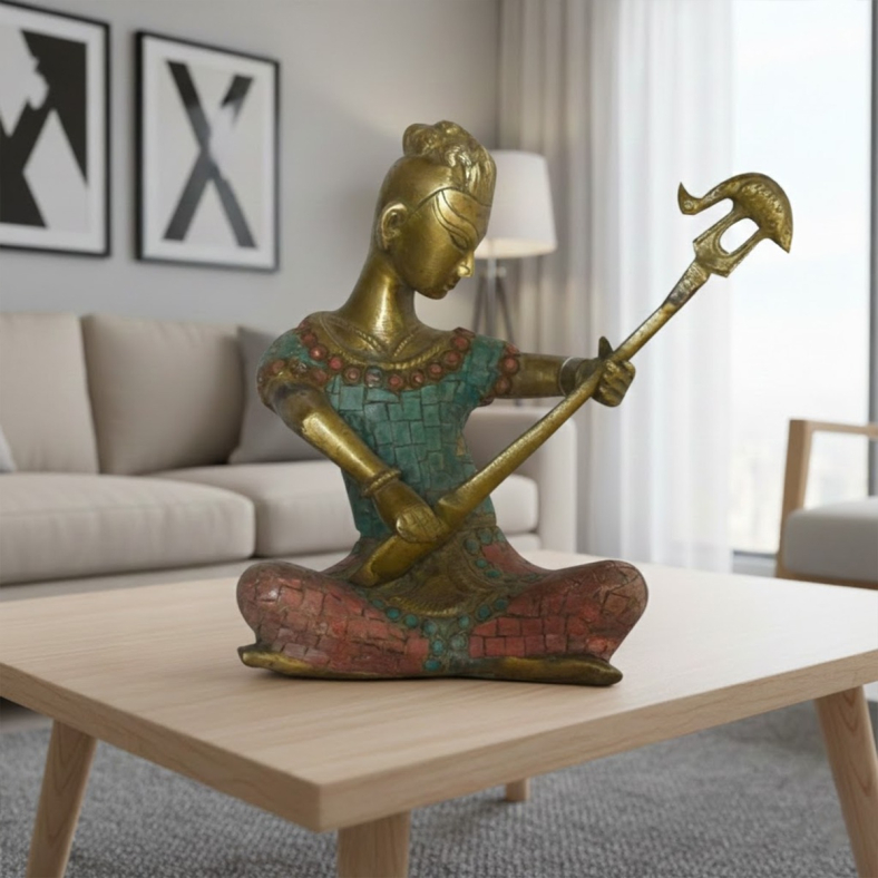 Natyara Brass Musician Figurine