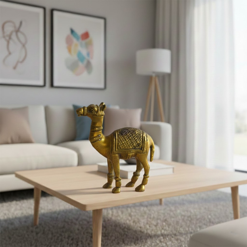 Zaharan Brass Camel Figurine