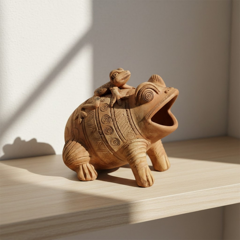 Dorq Clay Frog Figurine