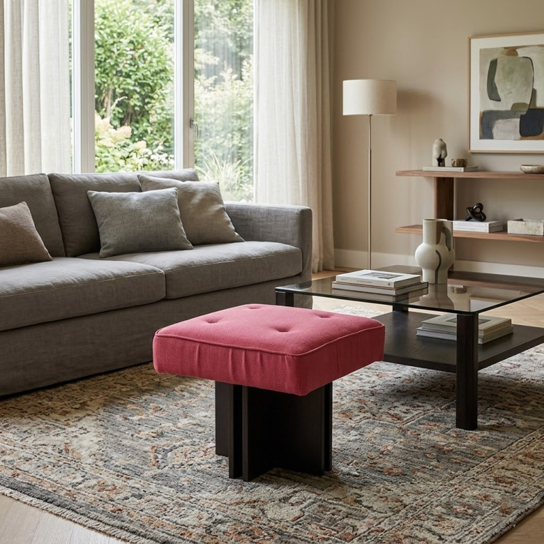 Flat Tufted Pouffe 