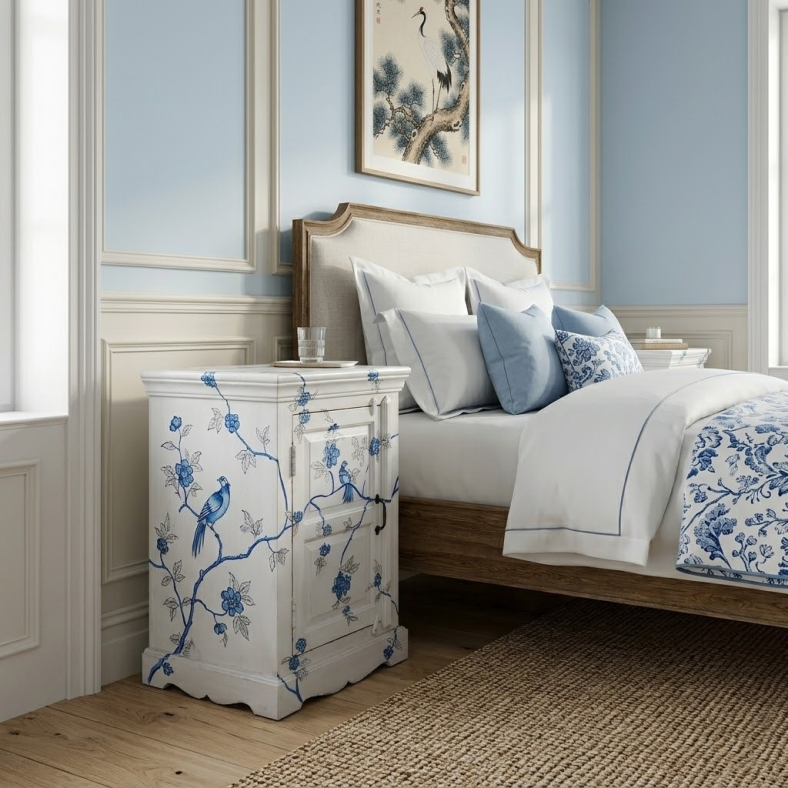 Anne Floral Bedside Table 