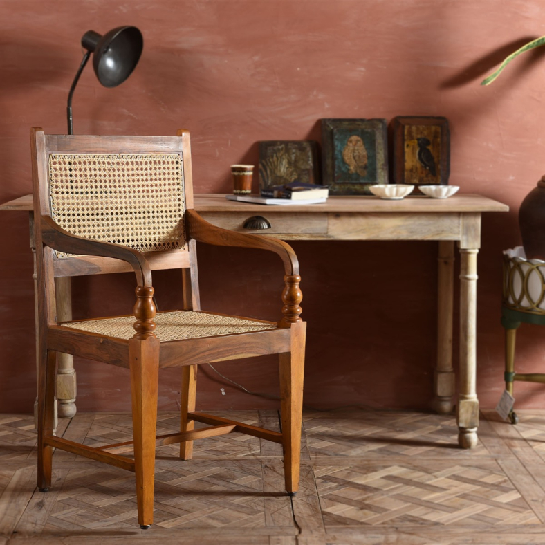 Trudy Wooden Cane Chair 