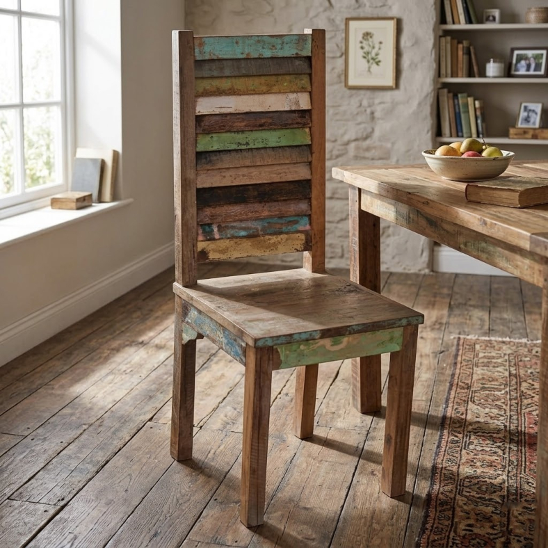 Juni Distressed Wooden Chair 