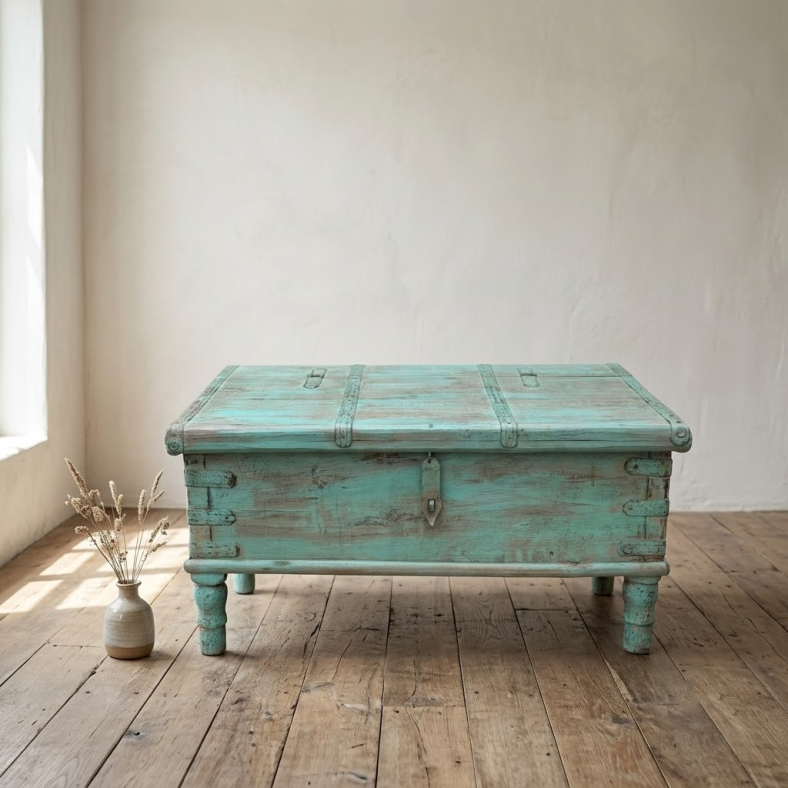 Tribu Wooden Distressed Trunk 