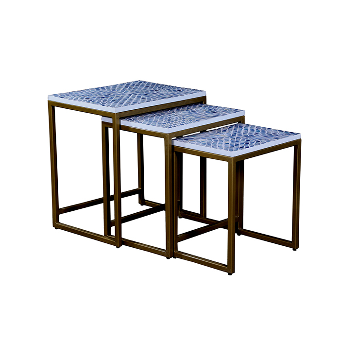 Amina Bone Inlay Nestled Tables Set Of 3