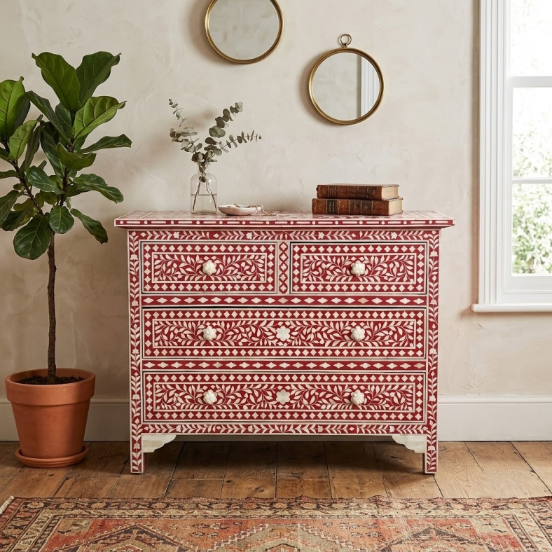 Farrah Bone Inlay Chest Of Drawers 
