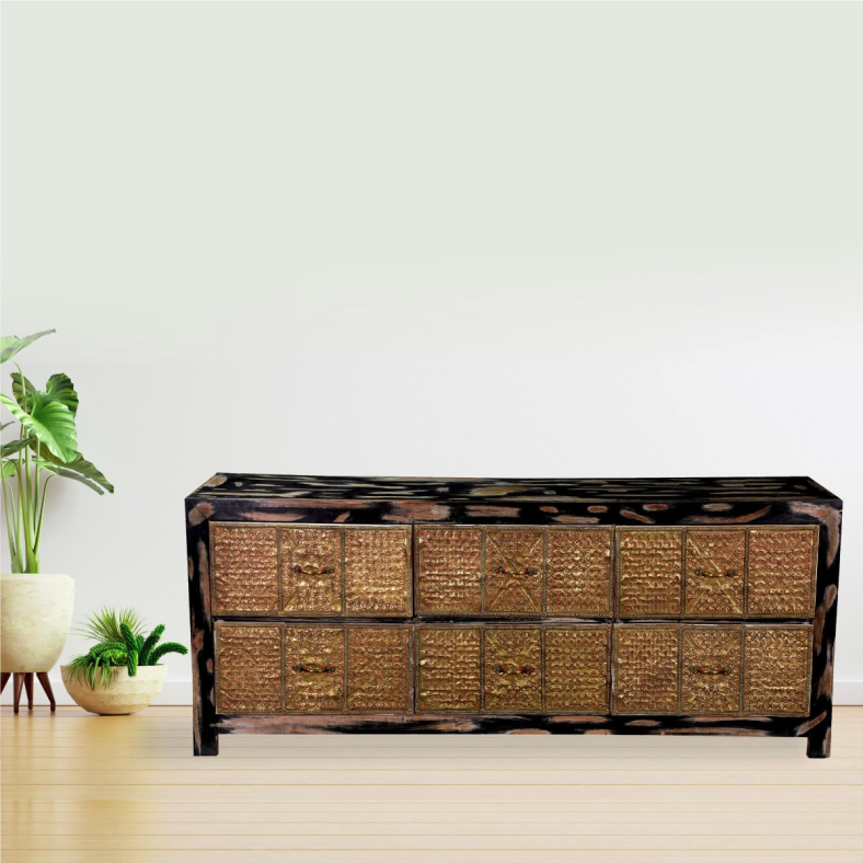 Pakiza Brass Chest Of Drawers 