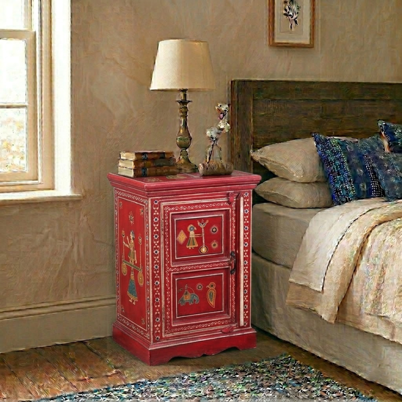 Parvin Wooden Bedside Table