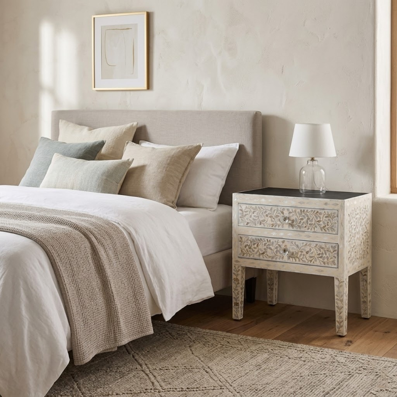Elham Mother Of Pearl Bedside Table 