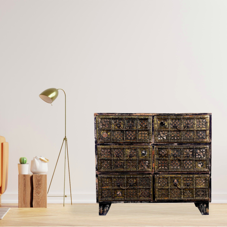 Lail Brass Chest Of Drawers 