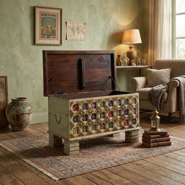 Aadyot Wooden Trunk