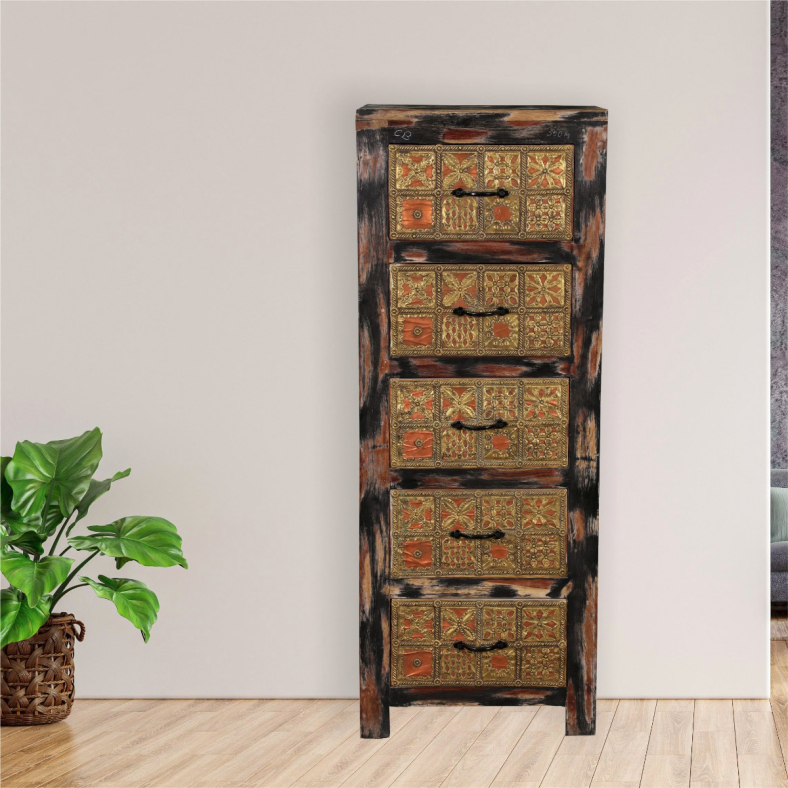 Buthaina Brass Chest Of Drawers 