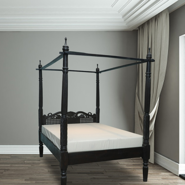 Durriya Wooden Four Poster Bed 