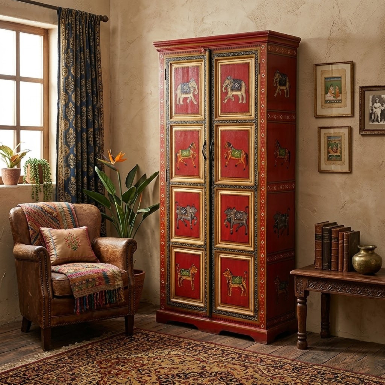 Warda Hand Painted Armoire