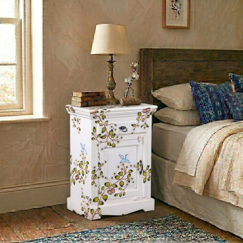 Varisha Hand Painted Bedside Table 