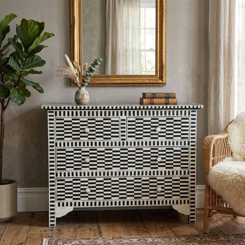 Badr Bone Inlay Chest Of Drawers