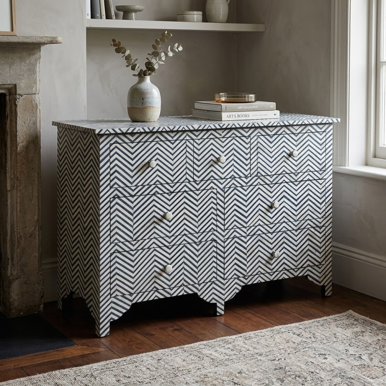 Erina Bone Inlay Chest Of Drawers