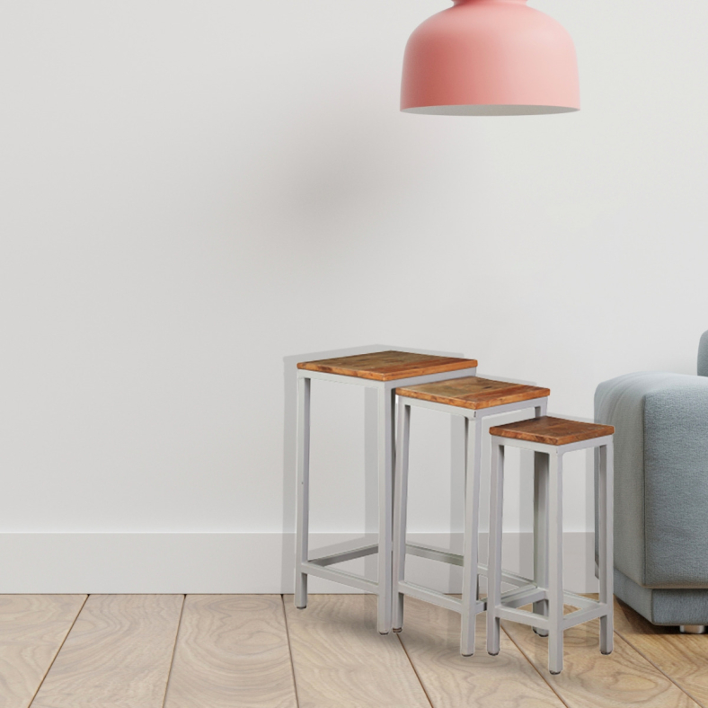 Bassam Nestled Stools Set Of 3