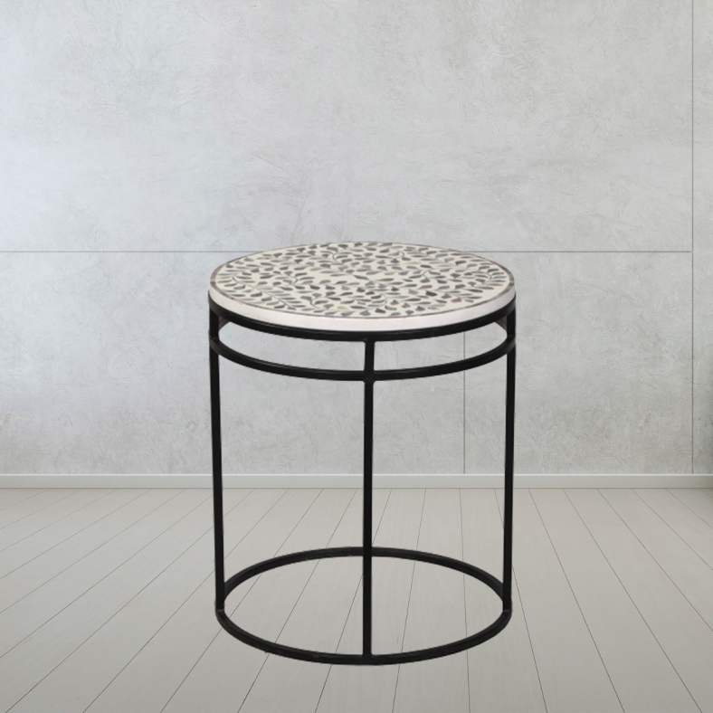 Azzam End Table In Bone Inlay