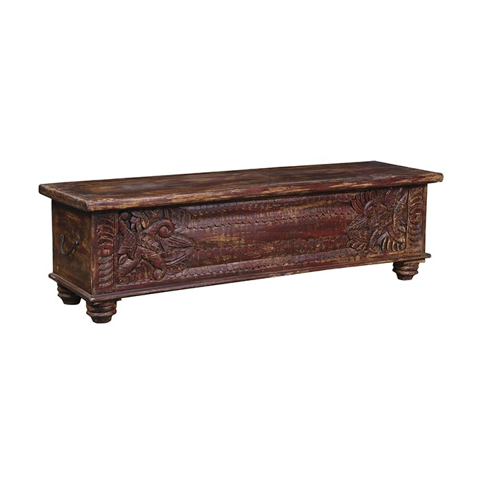 Nyke Carved Wooden Trunk