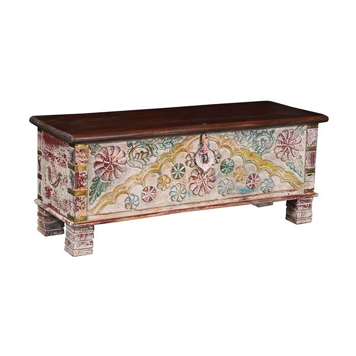 Obelius Carved Wooden Trunk