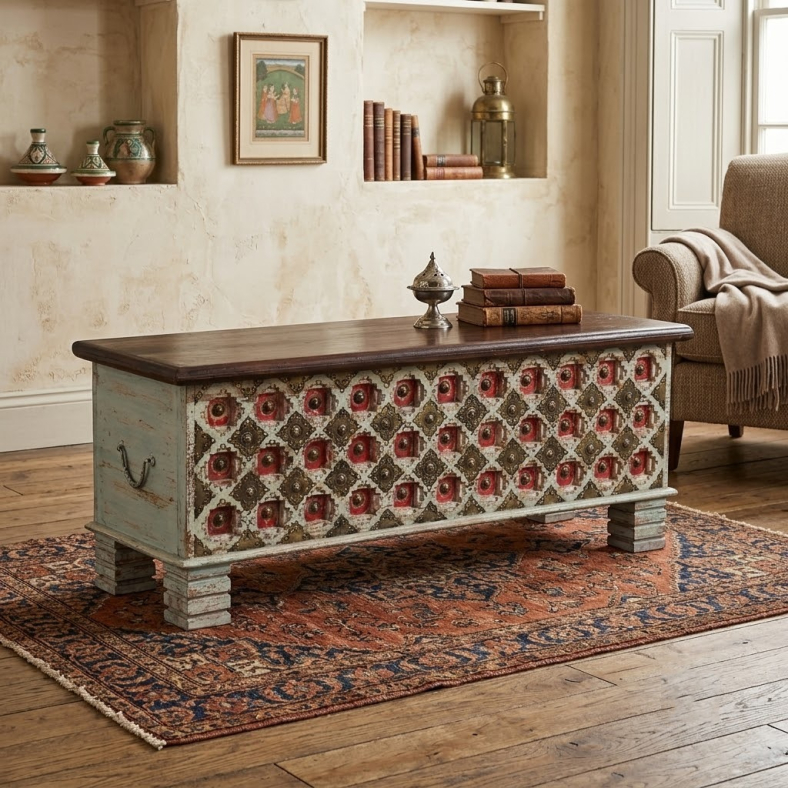 Quinn Carved Tiled Trunk